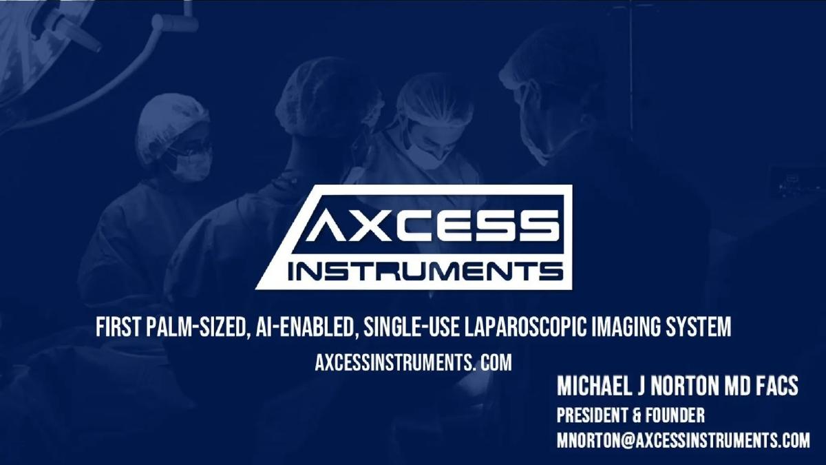 Cover slide of the Axcess Instruments Pitch Deck Teardown pitch deck