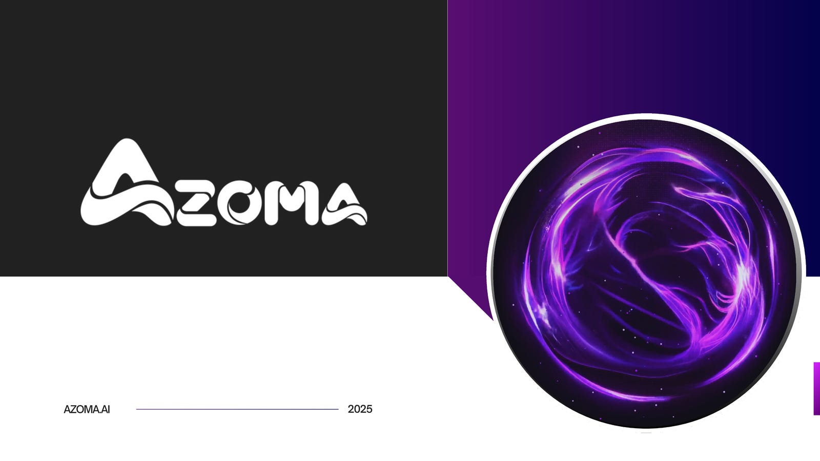 Cover slide of the Azoma pitch deck — Pre-Series A 2024