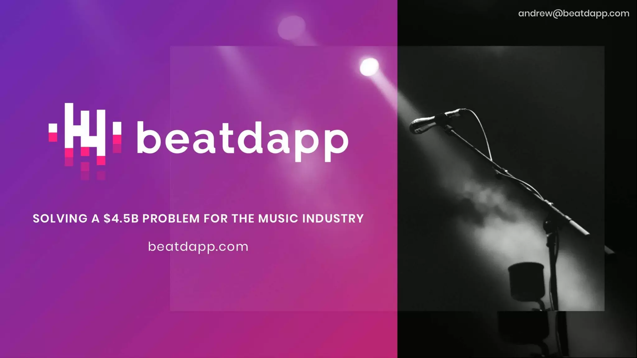 Cover slide of the Beatdapp Pitch Deck Teardown pitch deck