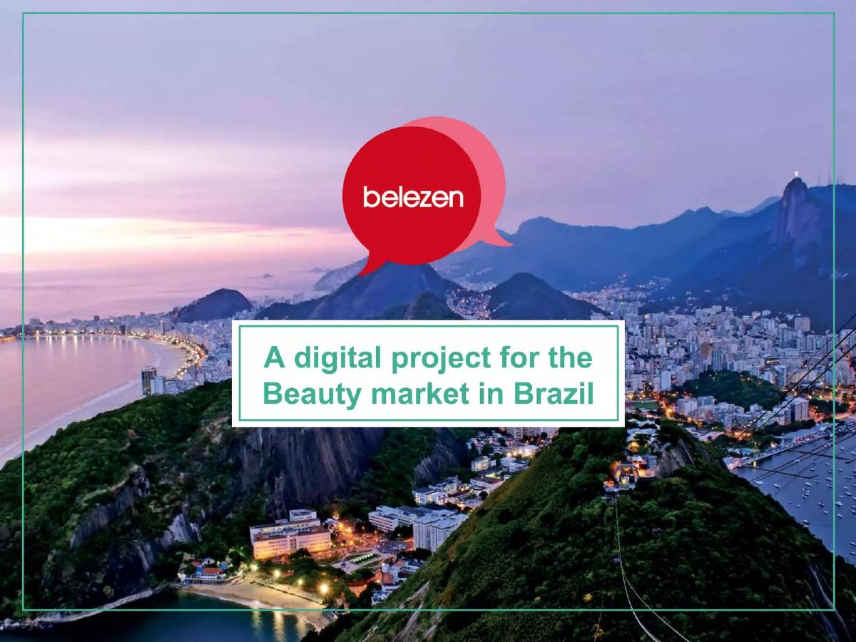 Cover slide of the Belezen pitch deck — 2015
