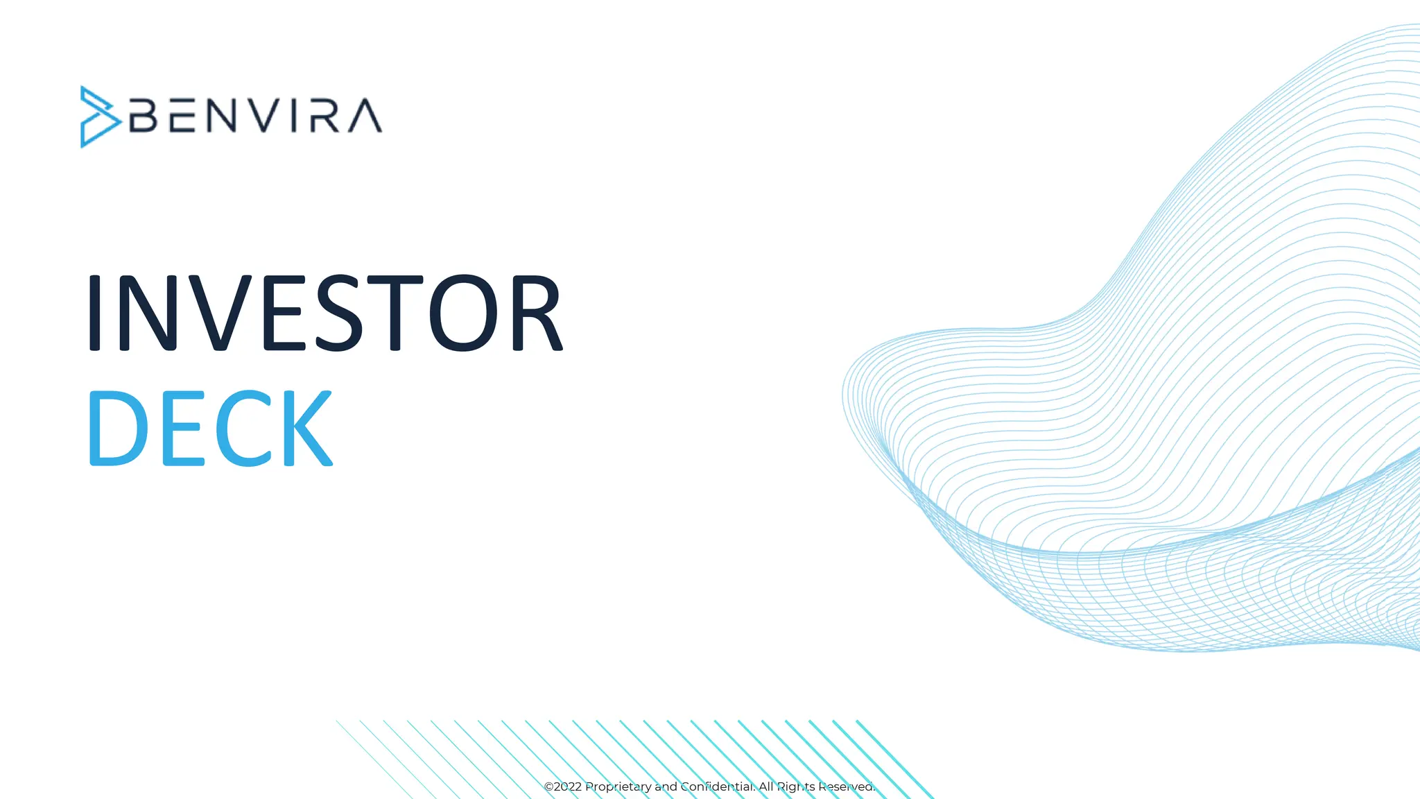 Cover slide of the Benvira pitch deck — 2022