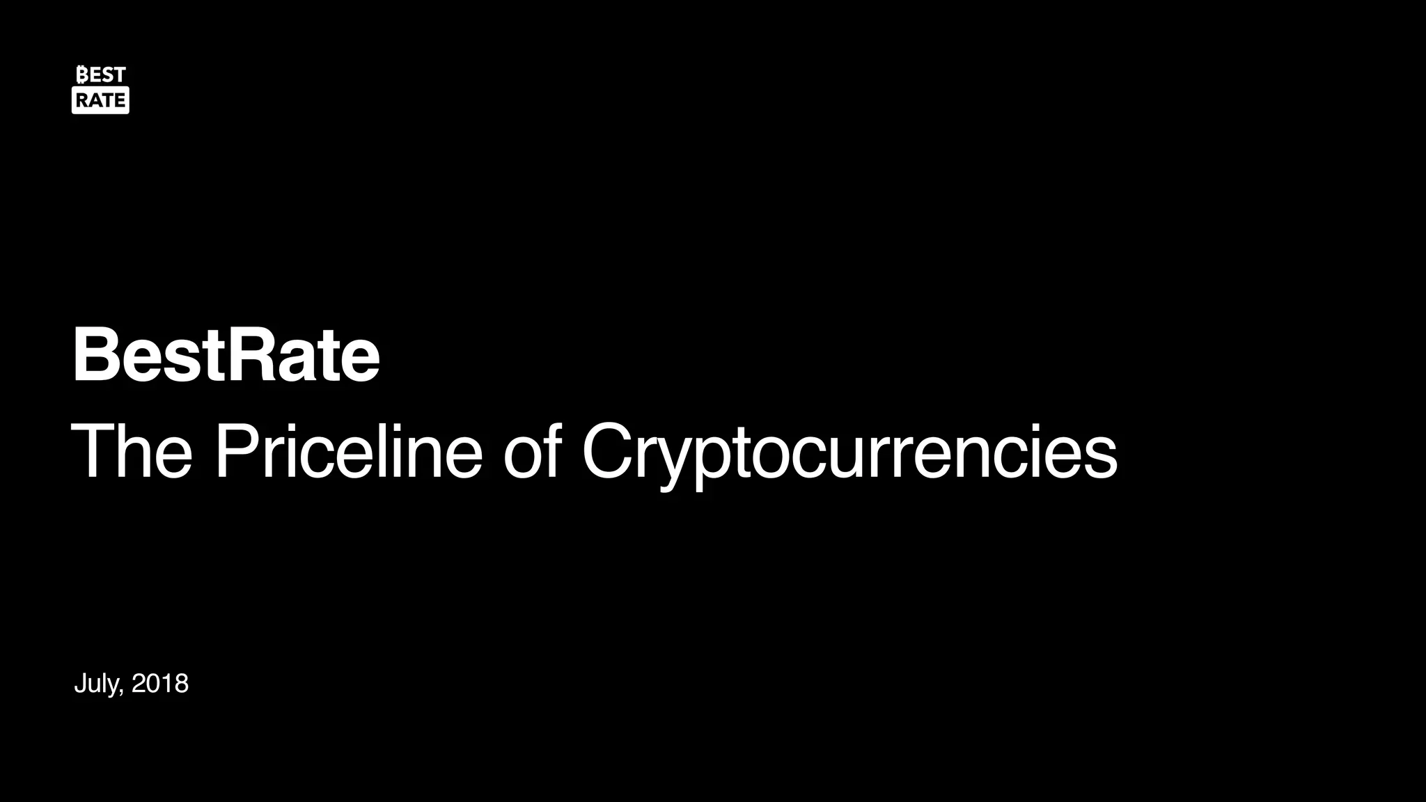 Cover slide of the BestRate pitch deck — 2018