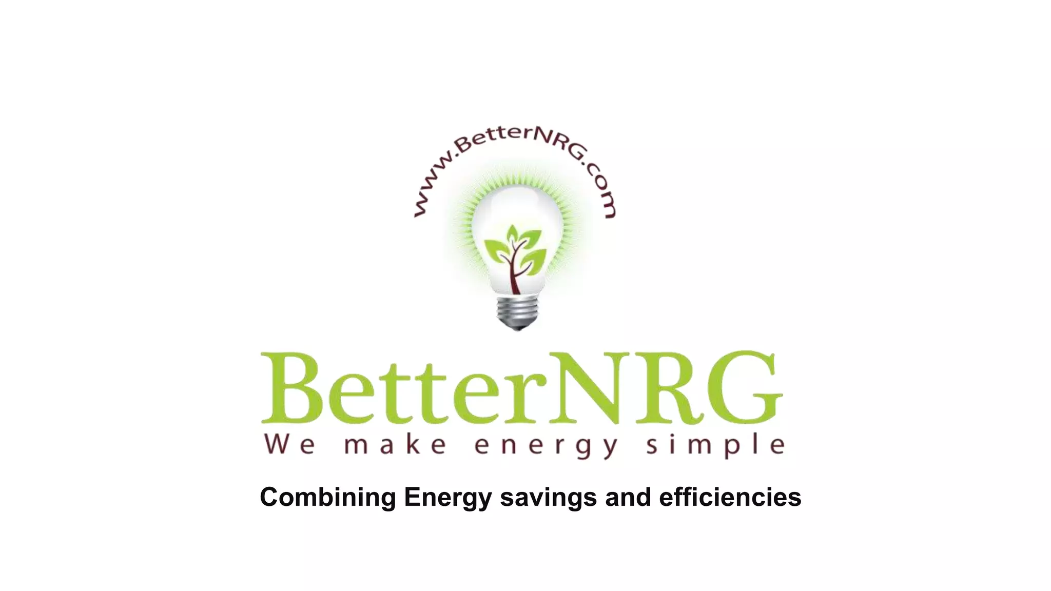 Cover slide of the BetterNRG pitch deck — Seed / Angel 2014