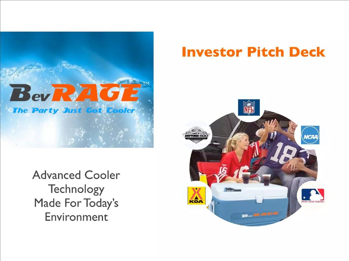 Cover slide of the Bev rage Pitch Deck Teardown pitch deck