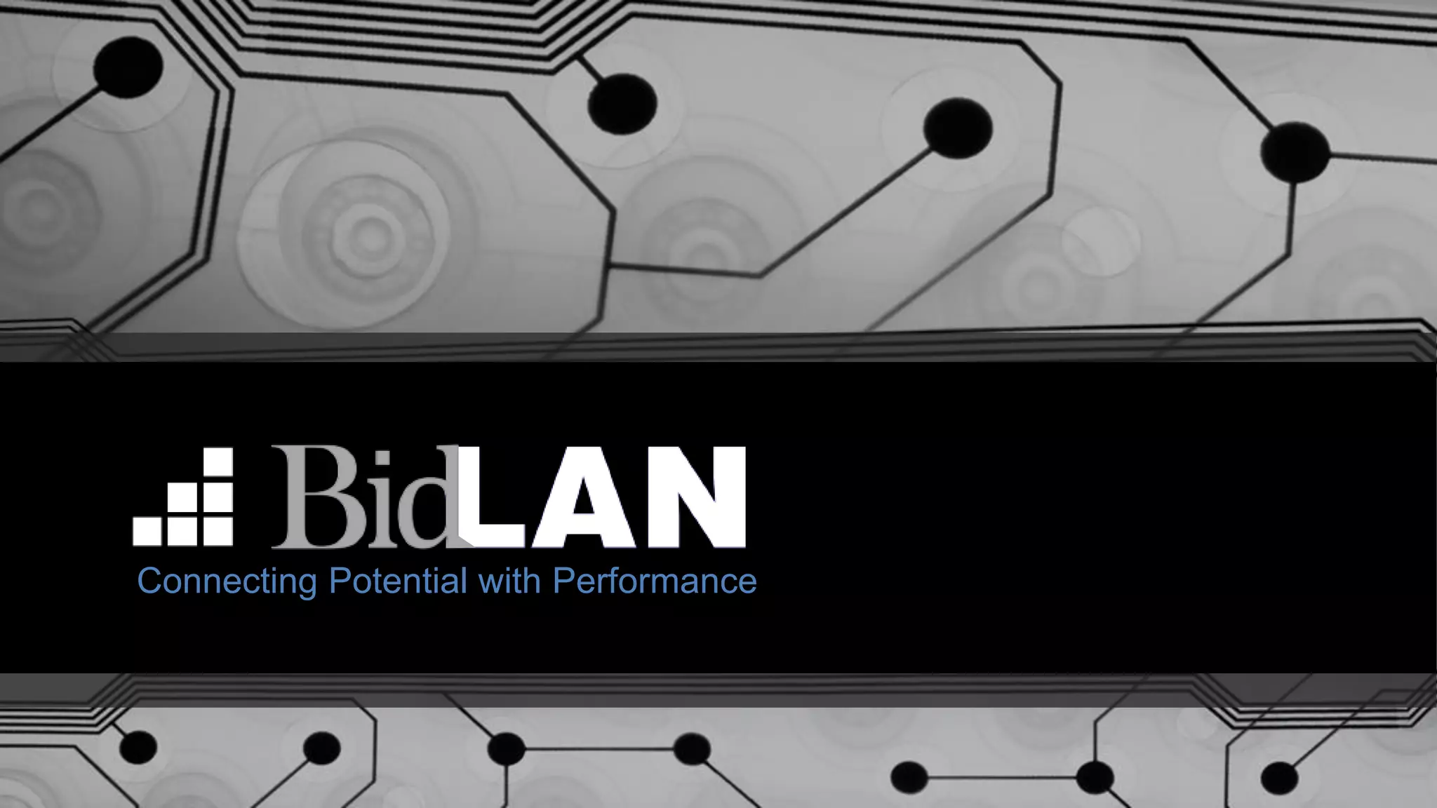 Cover slide of the BidLAN Pitch Deck Teardown pitch deck