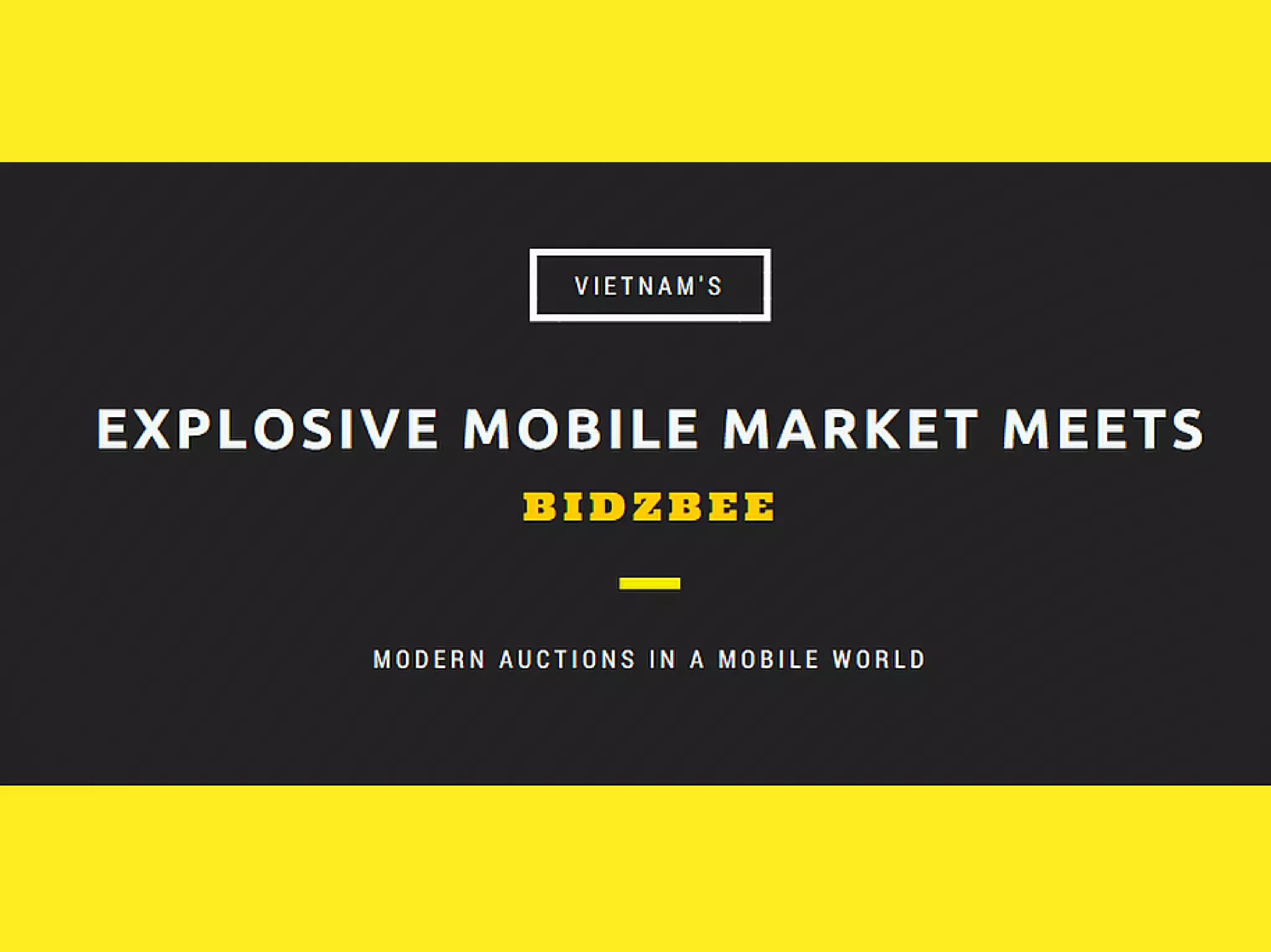Cover slide of the BidzBee pitch deck — Pre-Seed / Alpha 2016