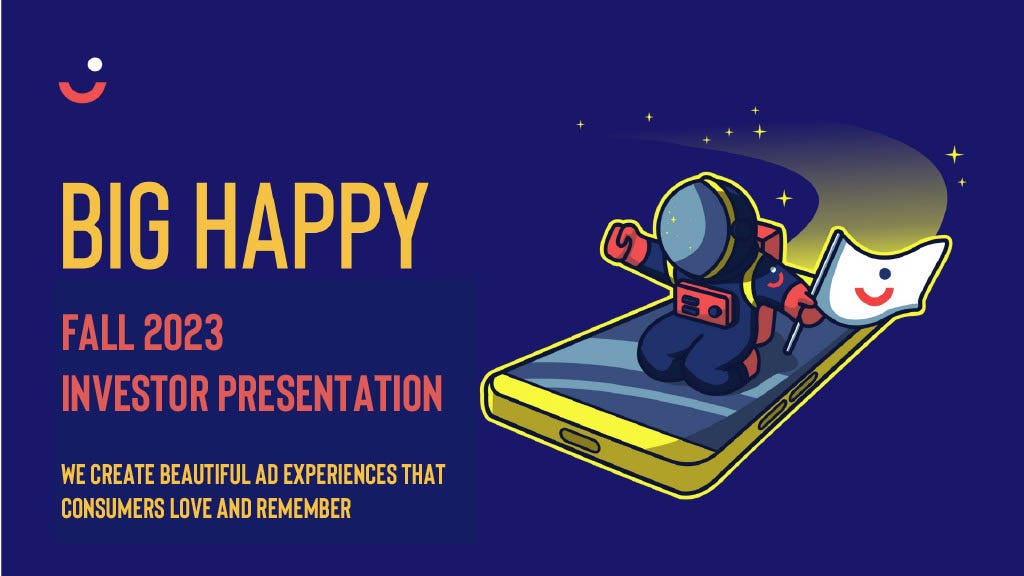 Cover slide of the Big Happy pitch deck — Series A 2024