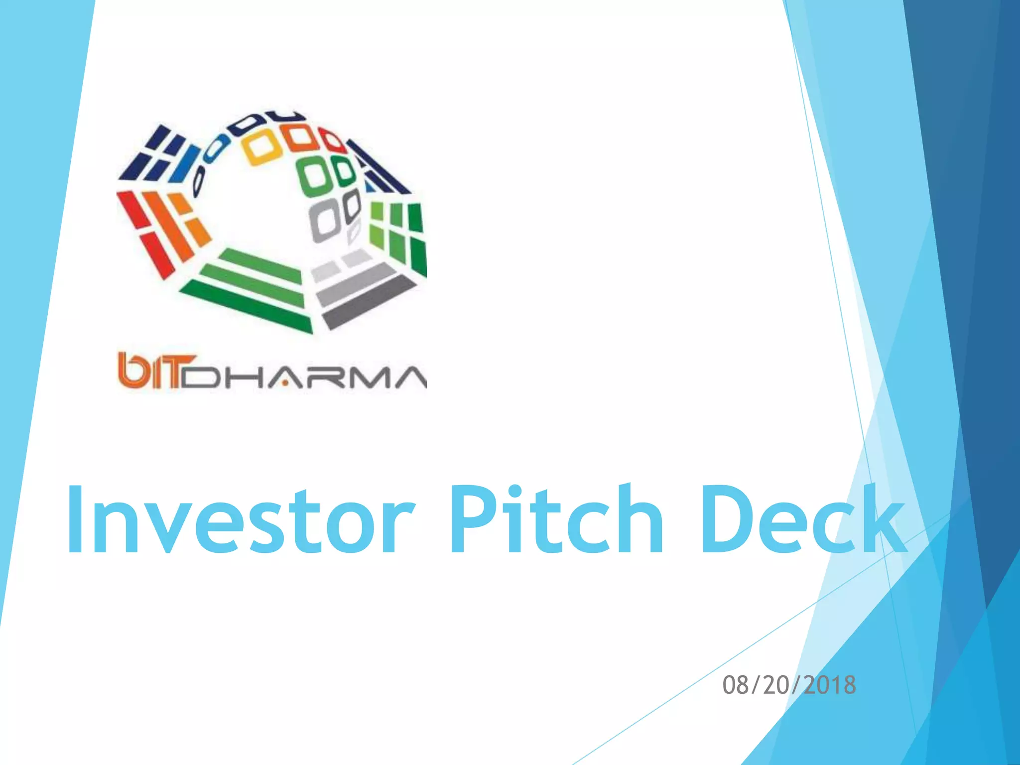 Cover slide of the Bitdharma LLC Pitch Deck Teardown pitch deck