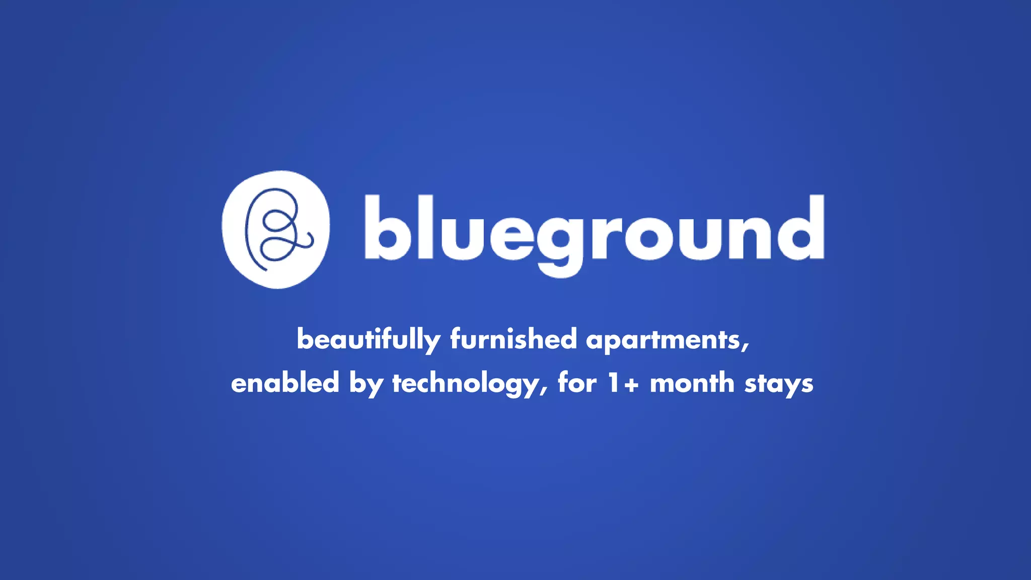 Cover slide of the Blueground pitch deck — Post-Series A