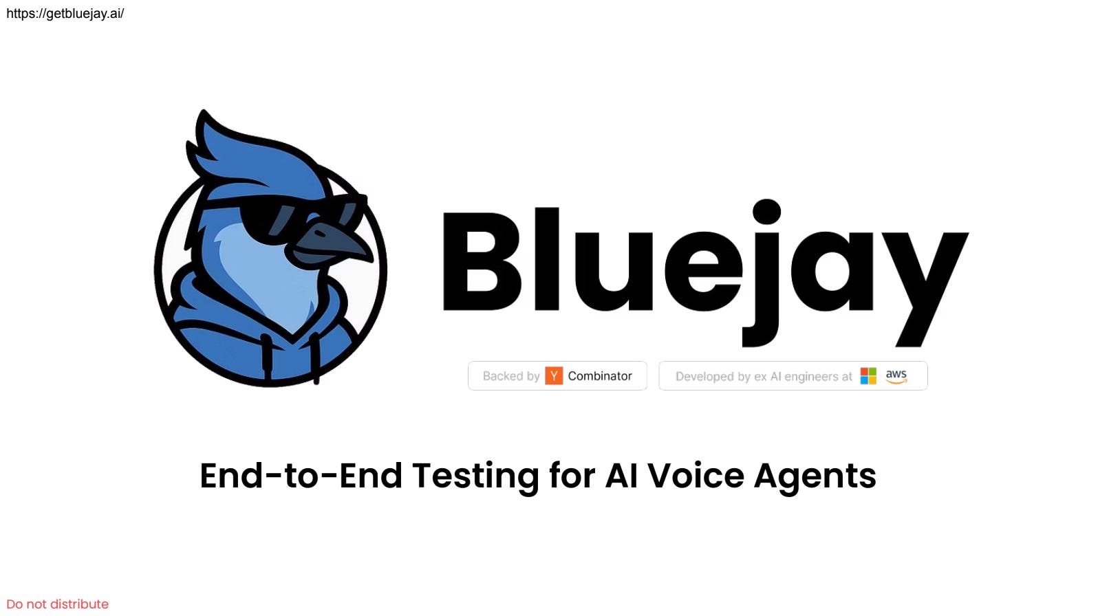 Cover slide of the Bluejay pitch deck — Seed 2024