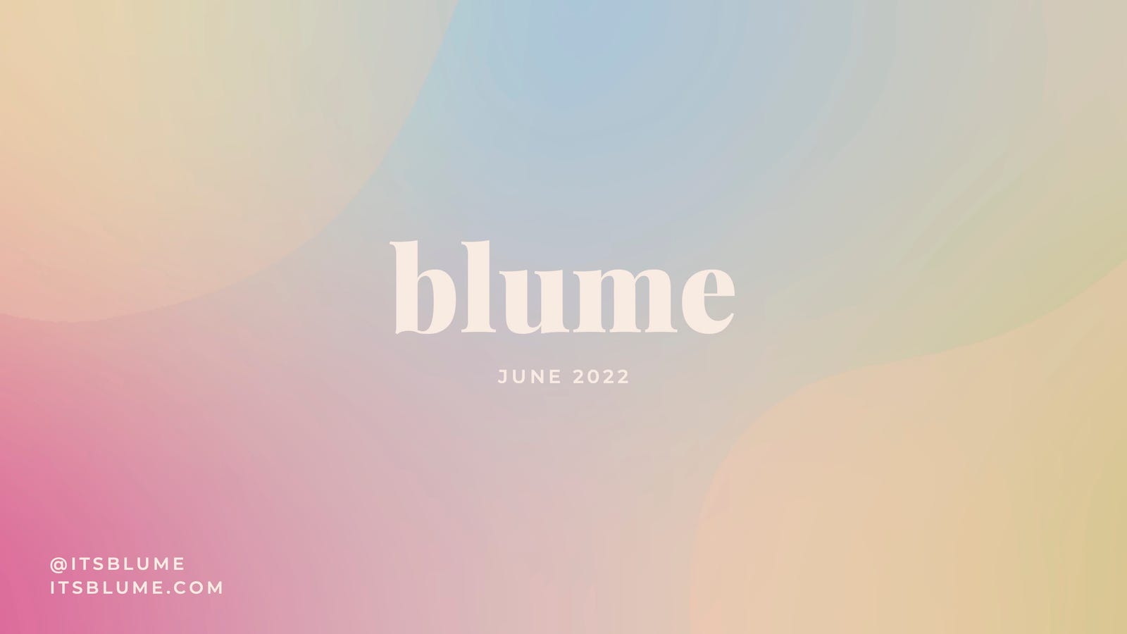 Cover slide of the Blume pitch deck — Seed 2023
