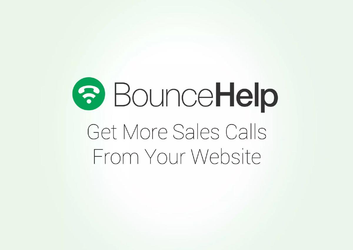 Cover slide of the Bouncehelp pitch deck