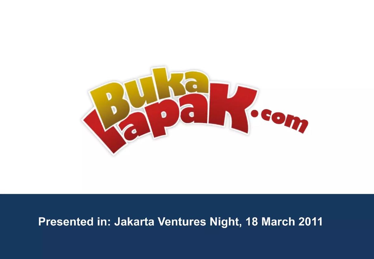 Cover slide of the Bukalapak Pitch Deck Teardown pitch deck