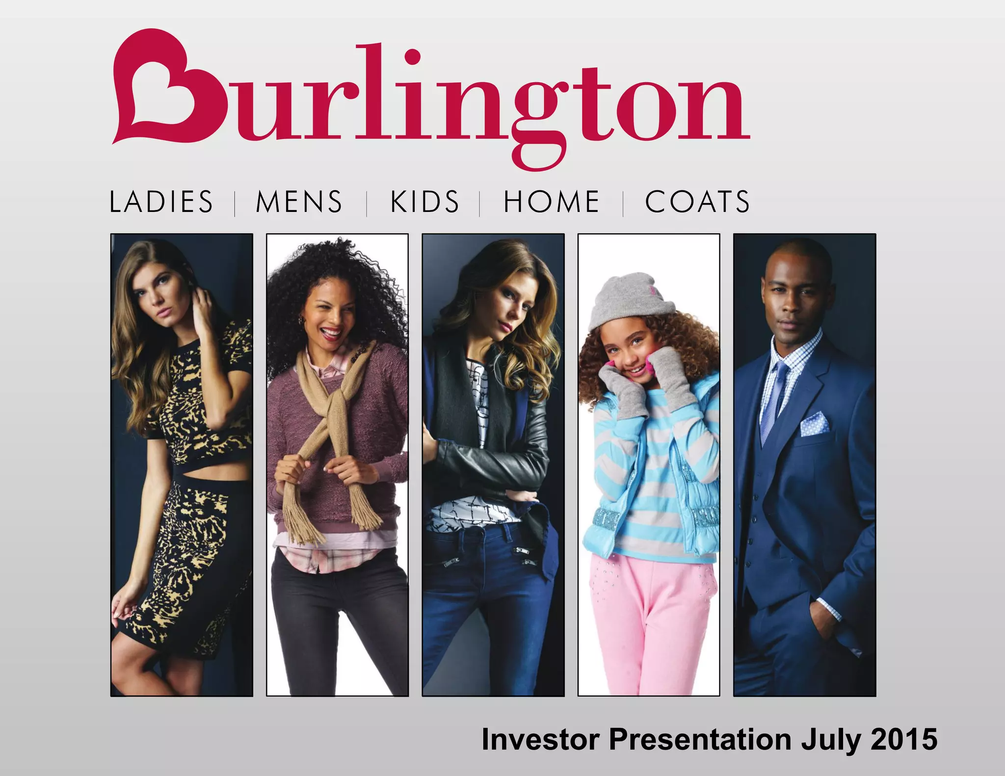 Cover slide of the Burlington Stores, Inc. pitch deck — Public (Post-IPO) 2015