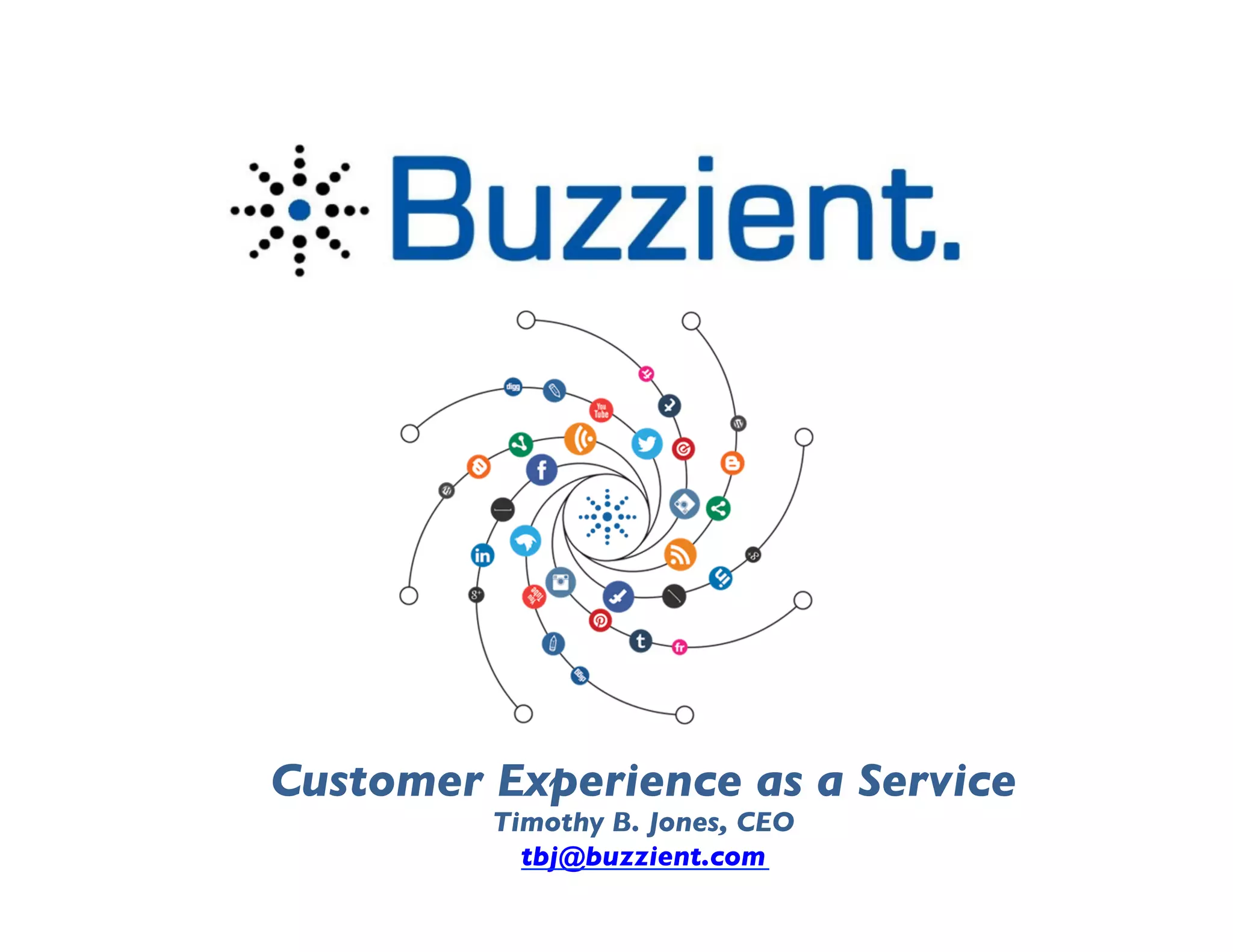 Cover slide of the Buzzient pitch deck — Series A-1 2012