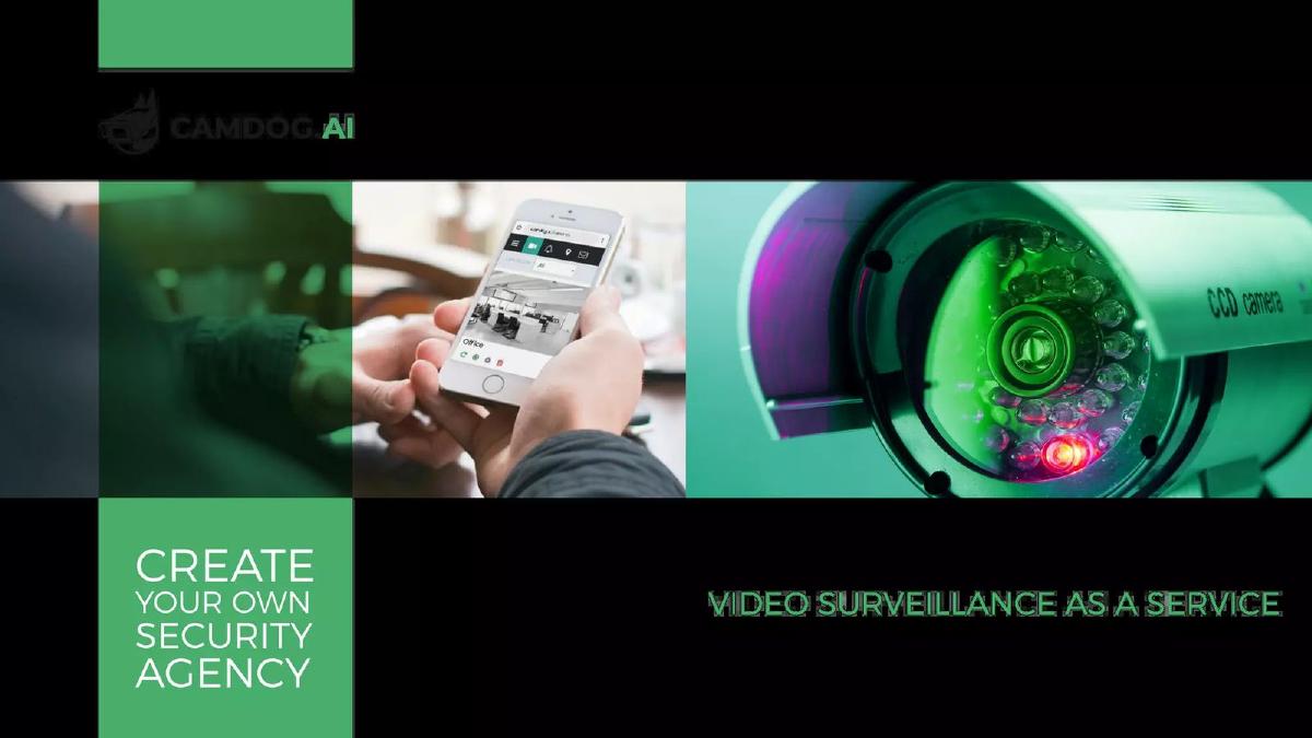 Cover slide of the Camdog.ai pitch deck — Pre-Seed / Seed 2020