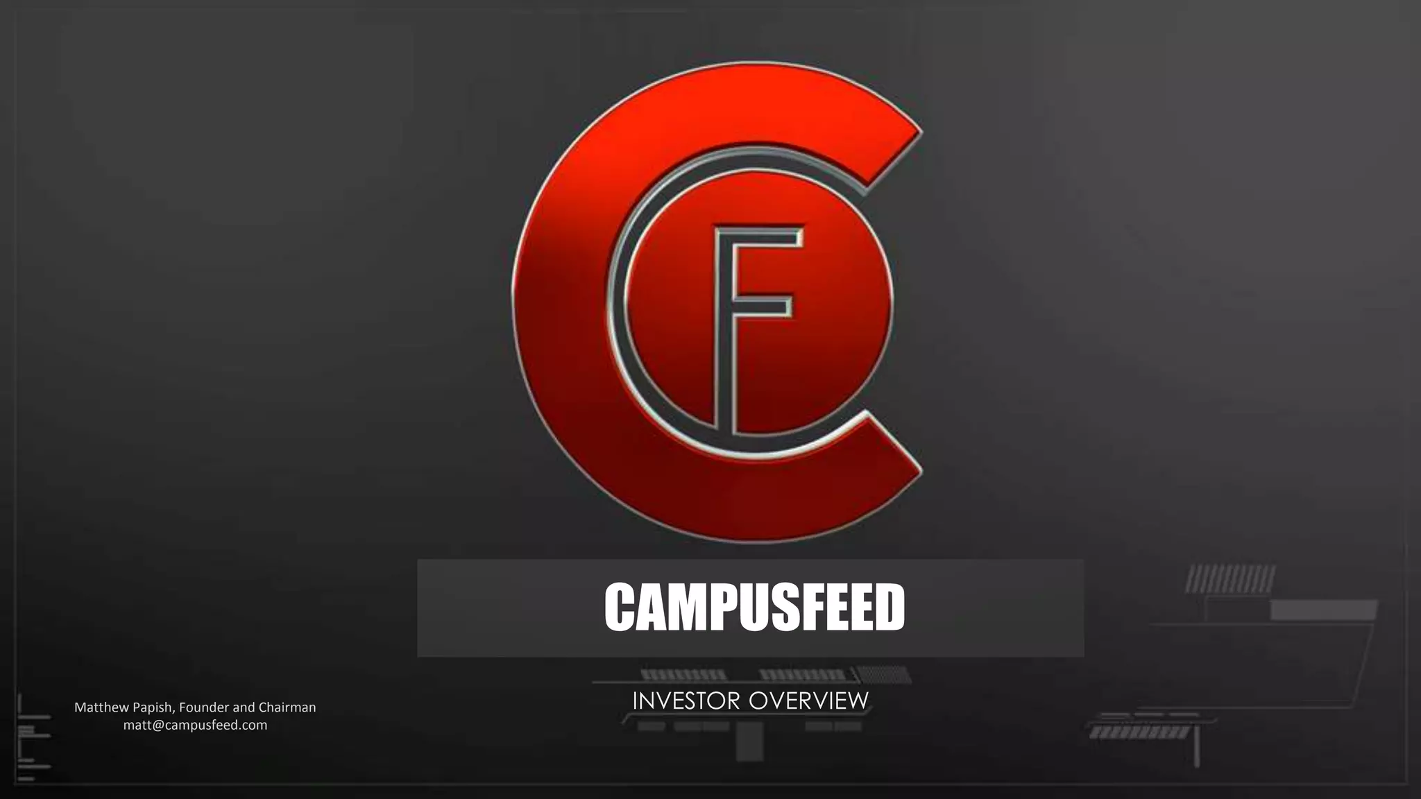 Cover slide of the CampusFeed Pitch Deck Teardown pitch deck