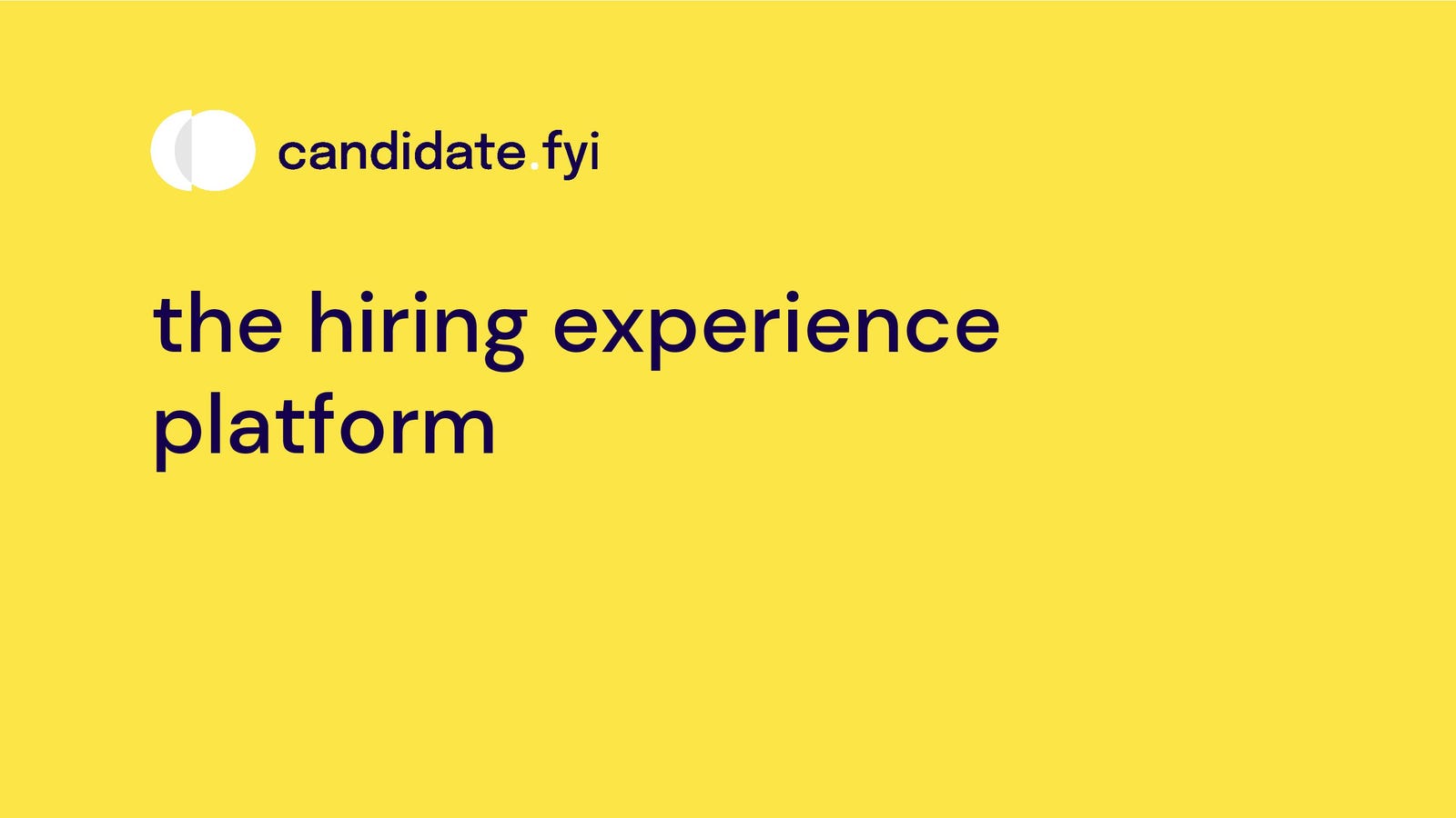 Cover slide of the Candidate.fyi pitch deck — Seed 2024