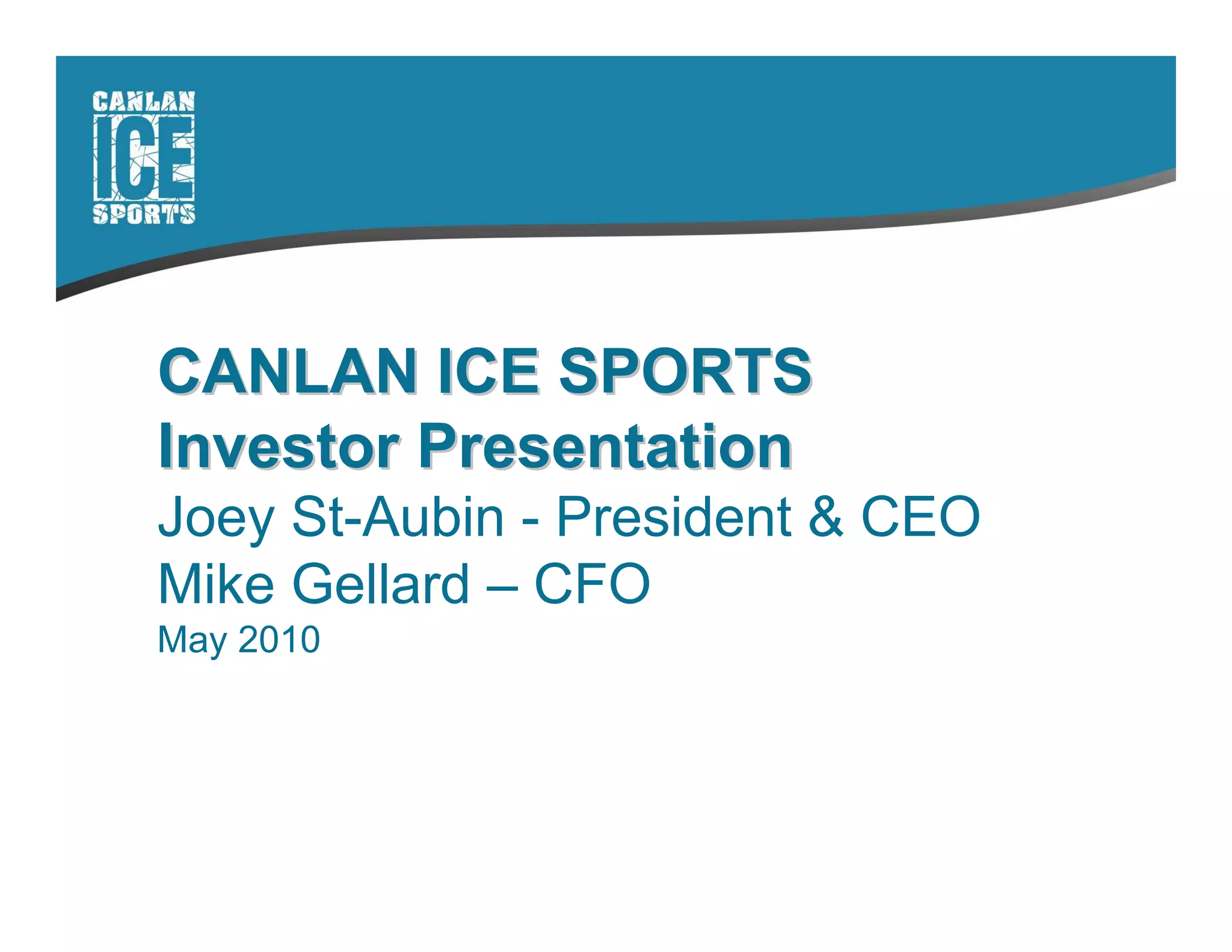 Cover slide of the Canlan Ice Sports Pitch Deck Teardown pitch deck