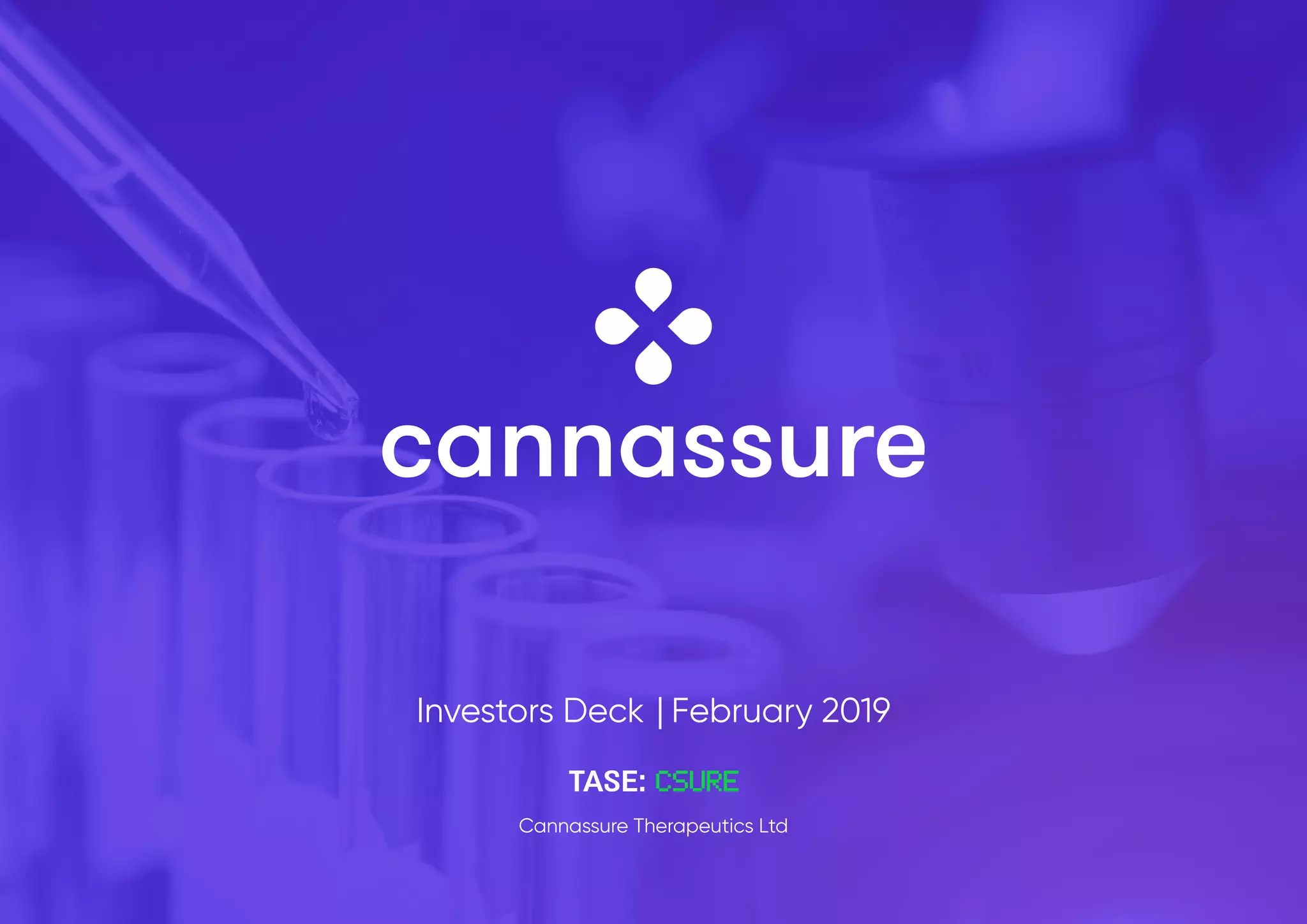 Cover slide of the Cannassure Pitch Deck Teardown pitch deck