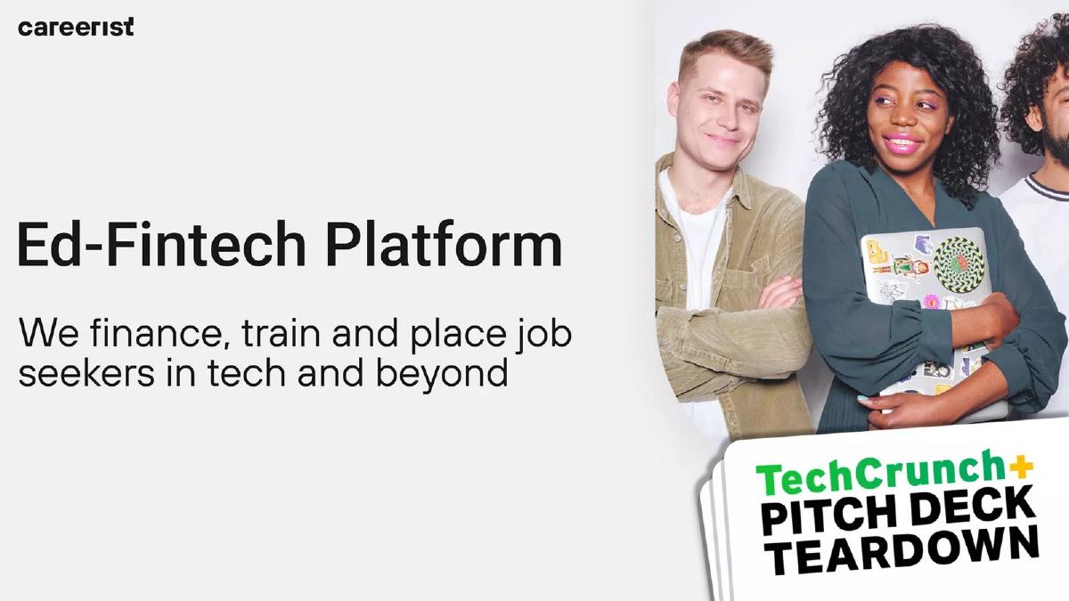 Cover slide of the Careerist pitch deck — Series A 2023