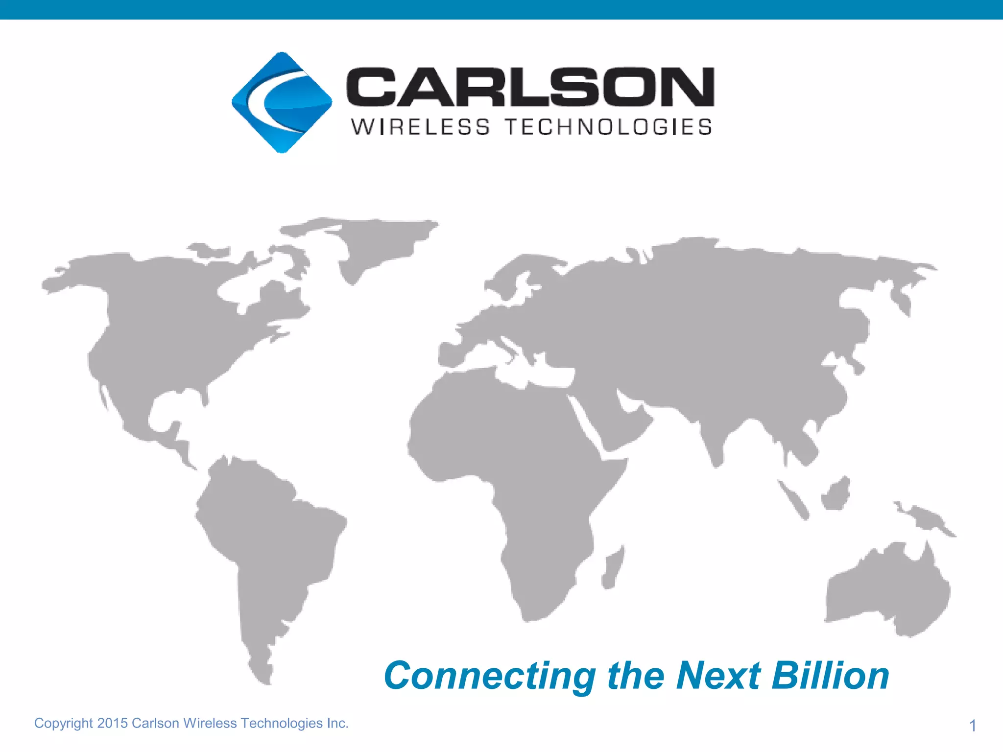 Cover slide of the Carlson Wireless Pitch Deck Teardown pitch deck