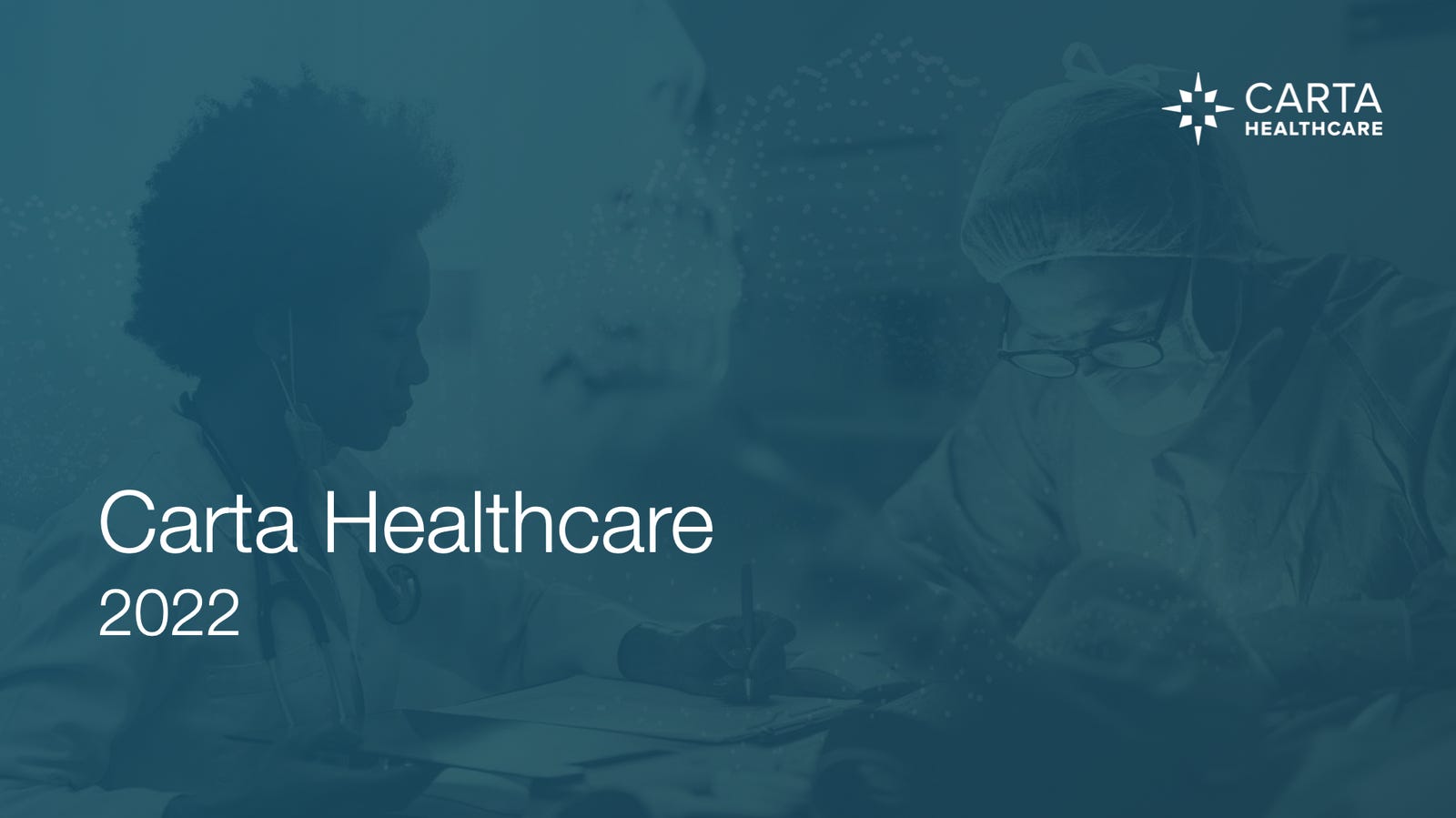 Cover slide of the Carta Healthcare pitch deck — Series B 2022