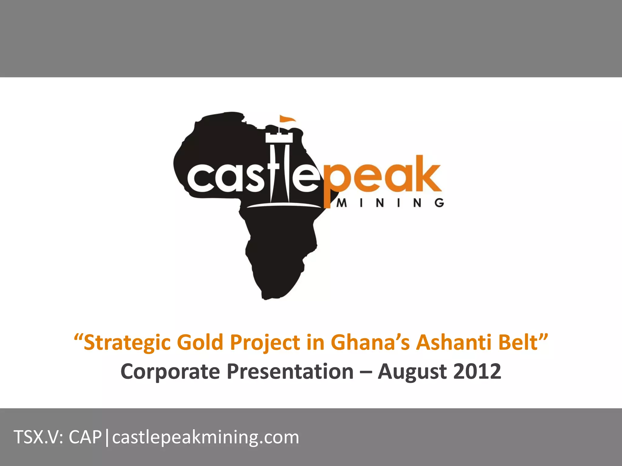 Cover slide of the Castle Peak Mining Ltd. Pitch Deck Teardown pitch deck