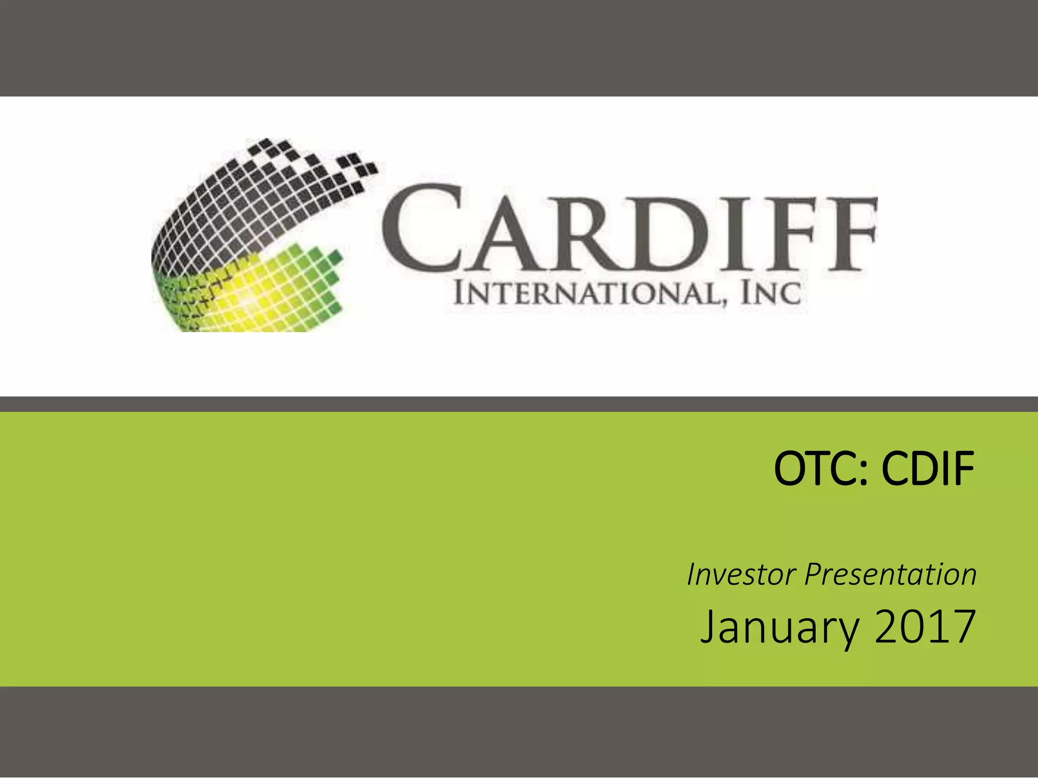 Cover slide of the Cardiff International Pitch Deck Teardown pitch deck
