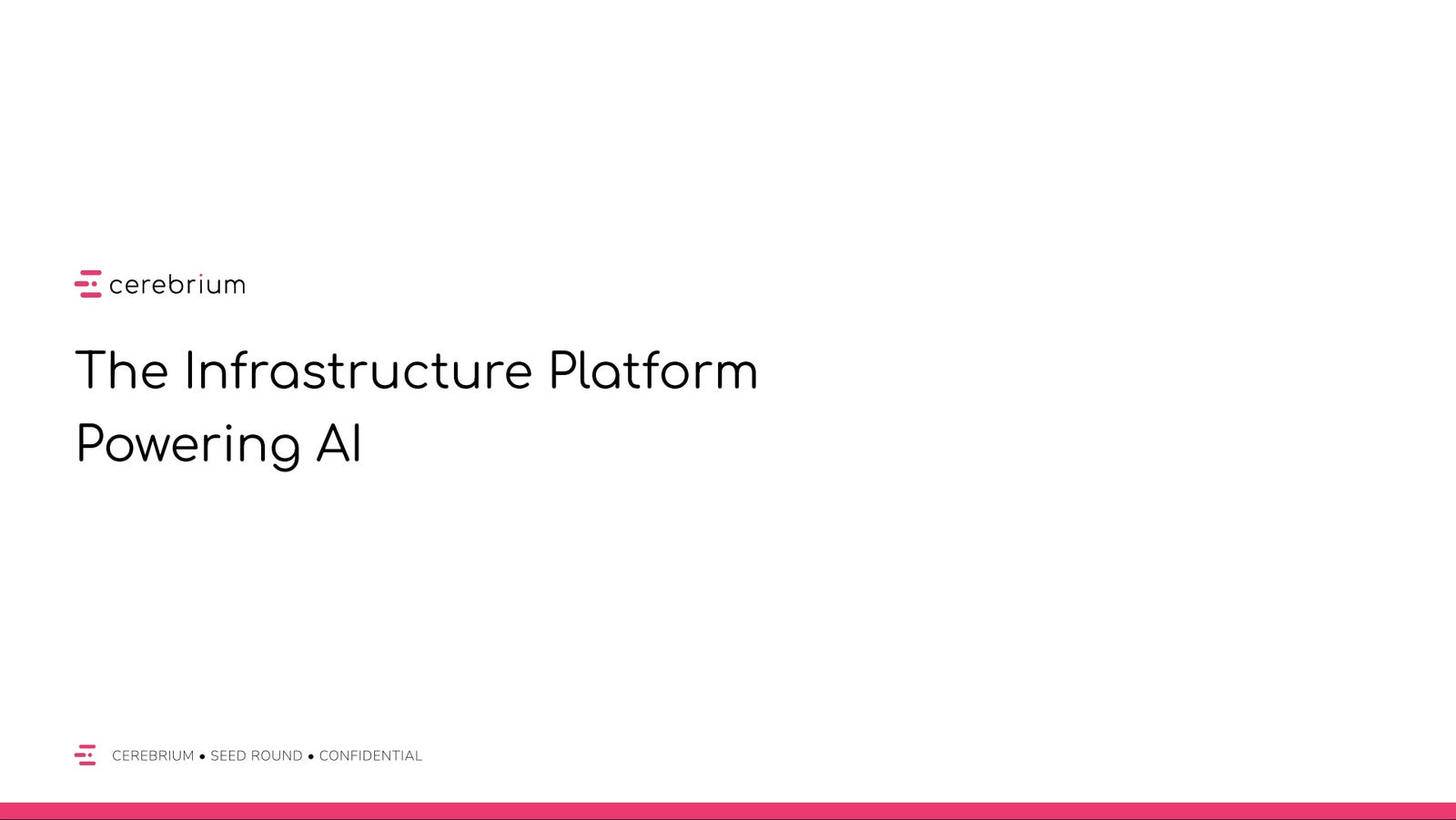Cover slide of the Cerebrium pitch deck — Seed 2024