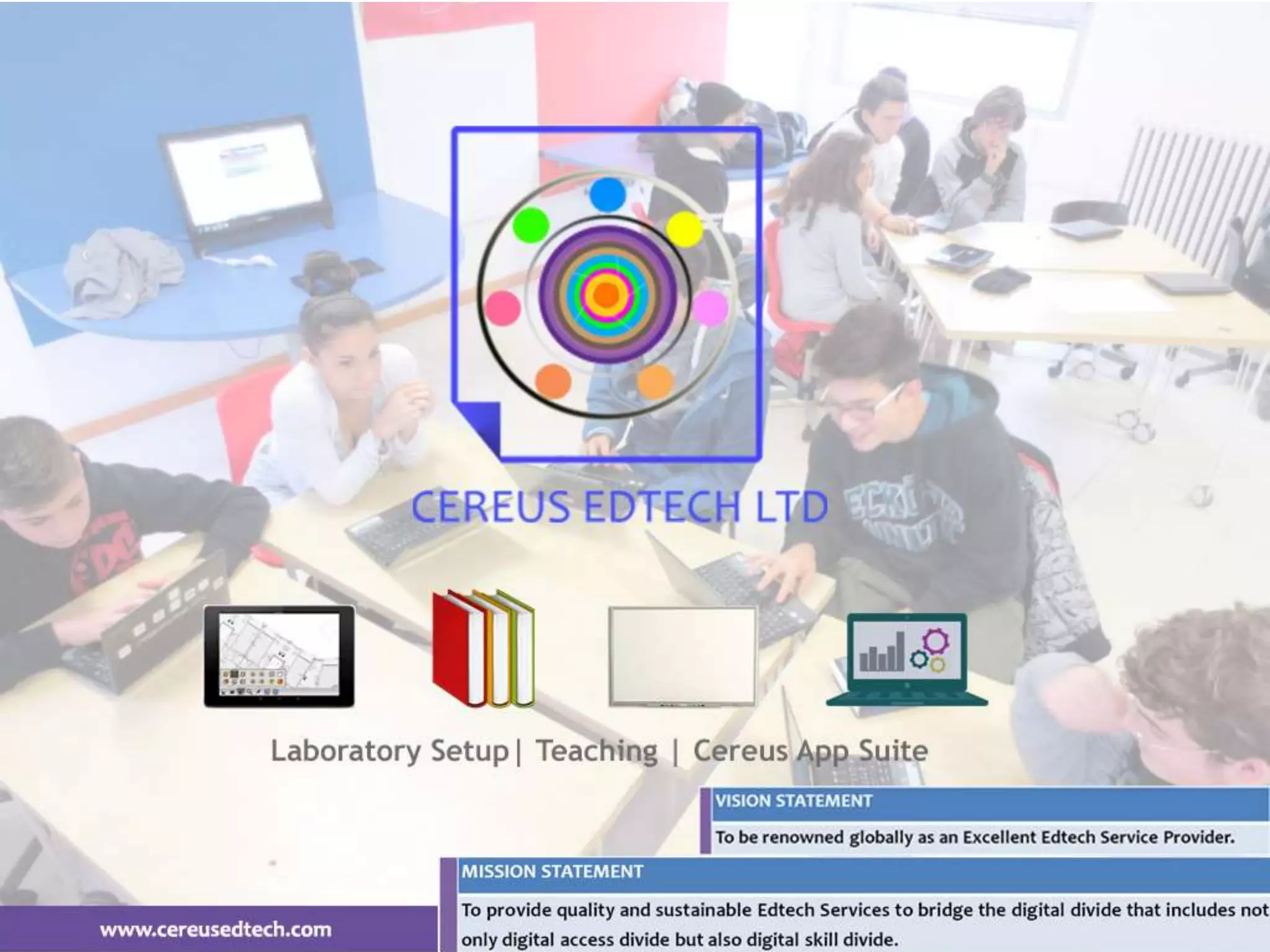 Cover slide of the Cereus Edtech Ltd pitch deck — Seed / Startup 2017