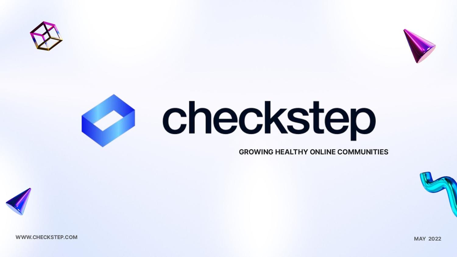 Cover slide of the Checkstep pitch deck — Seed 2024