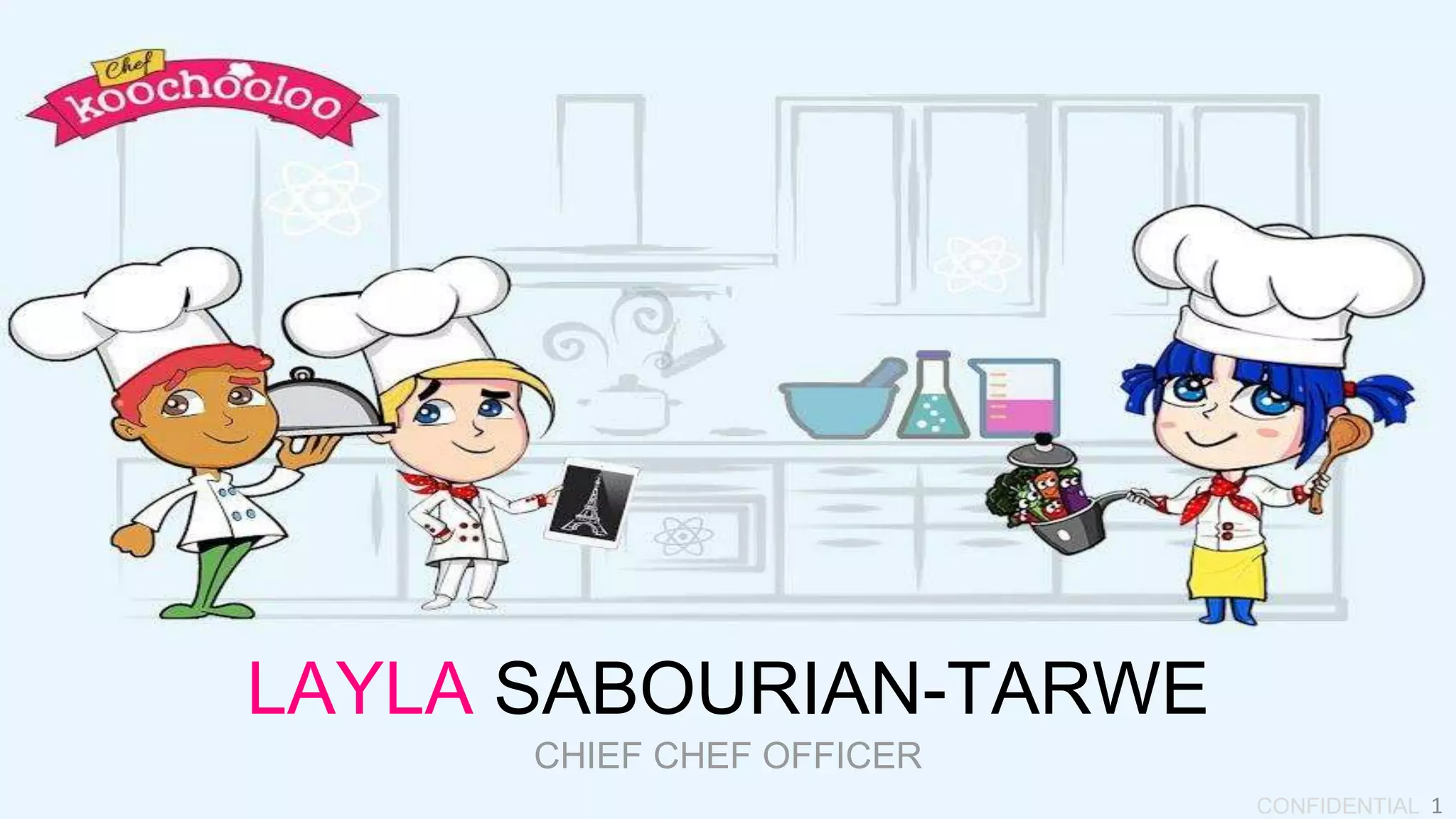 Cover slide of the Chef Koochooloo Pitch Deck Teardown pitch deck
