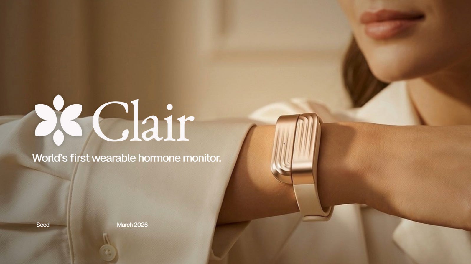 Cover slide of the Clair Health pitch deck — Seed 2024