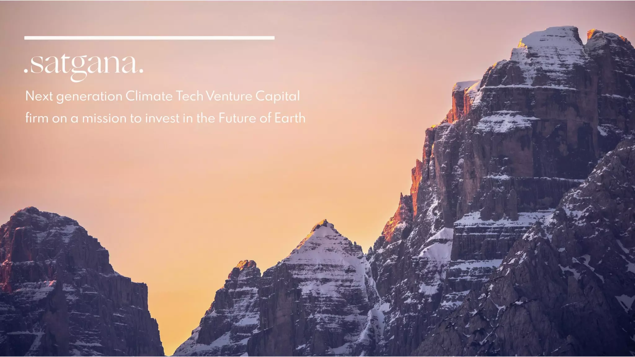 Cover slide of the Satgana pitch deck