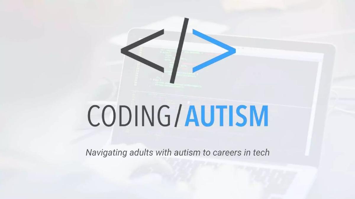 Cover slide of the Coding Autism pitch deck — Seed 2018