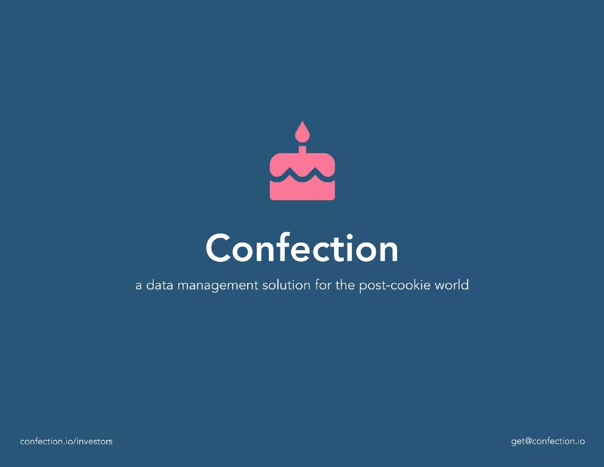 Cover slide of the Confection Pitch Deck Teardown pitch deck