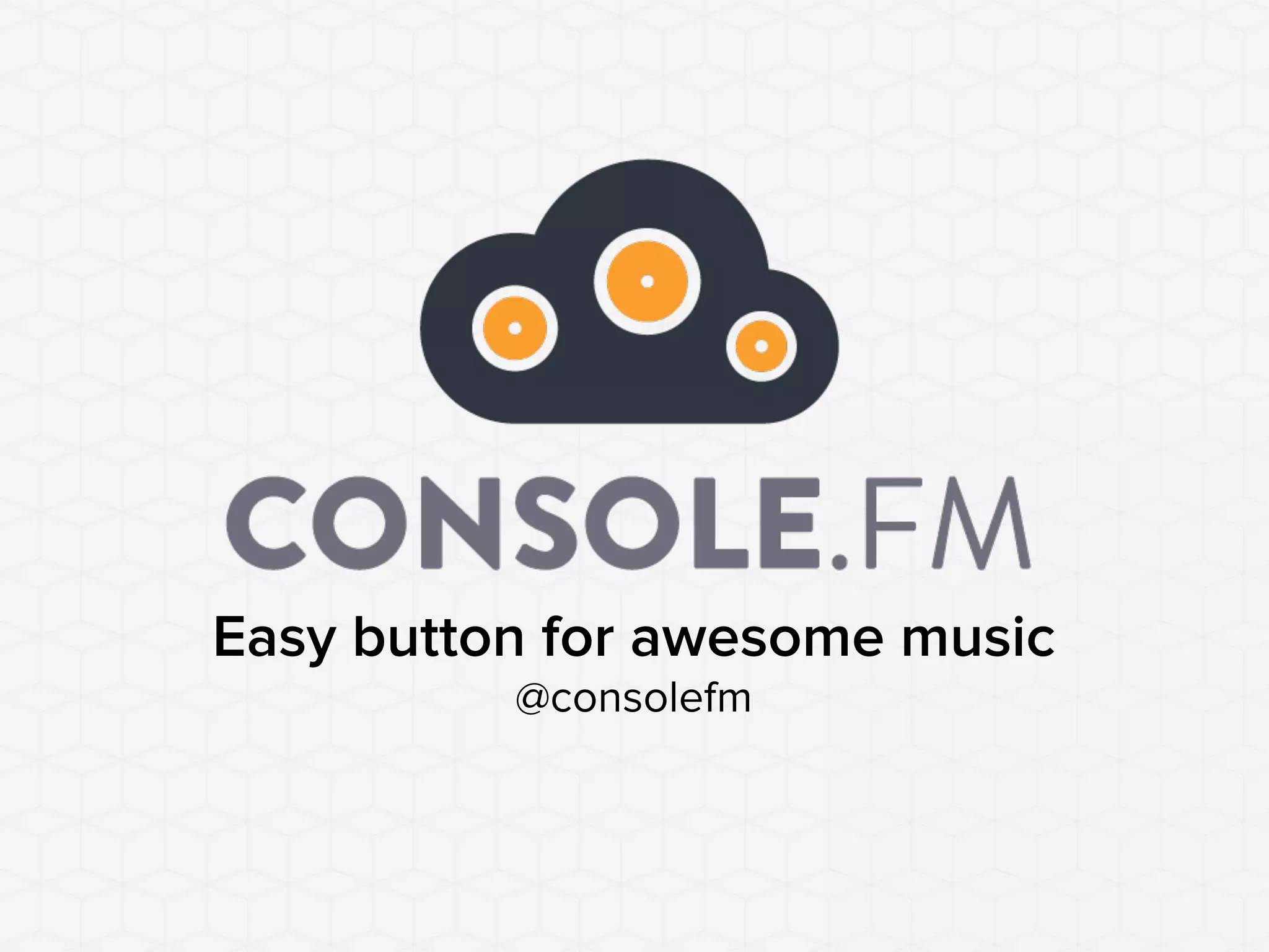 Cover slide of the Consolefm pitch deck — Seed / Early Stage 2011