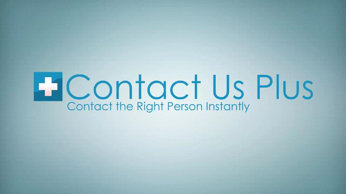 Cover slide of the Contact Us Plus pitch deck — Seed