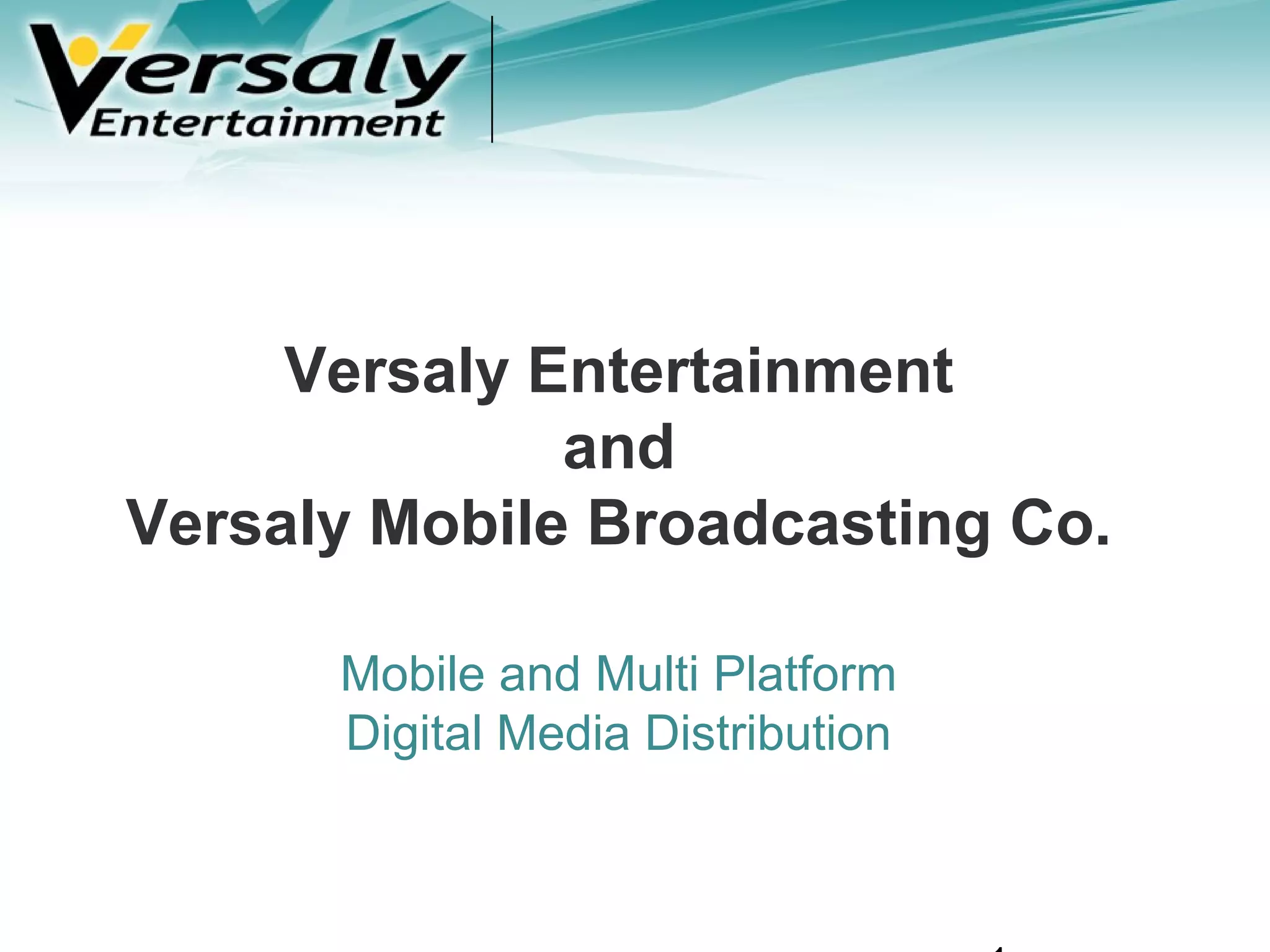 Cover slide of the Versaly Entertainment Pitch Deck Teardown pitch deck