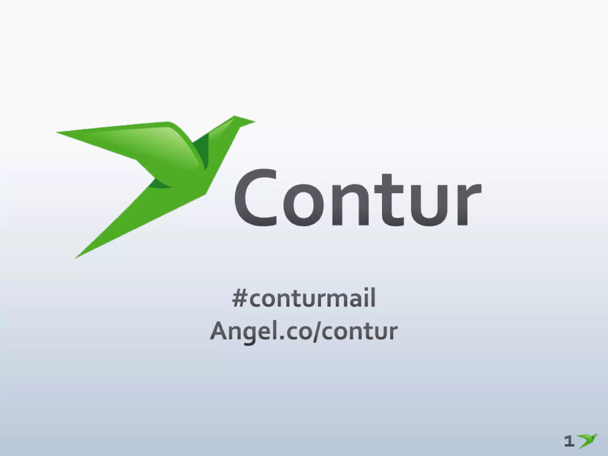 Cover slide of the Contur pitch deck