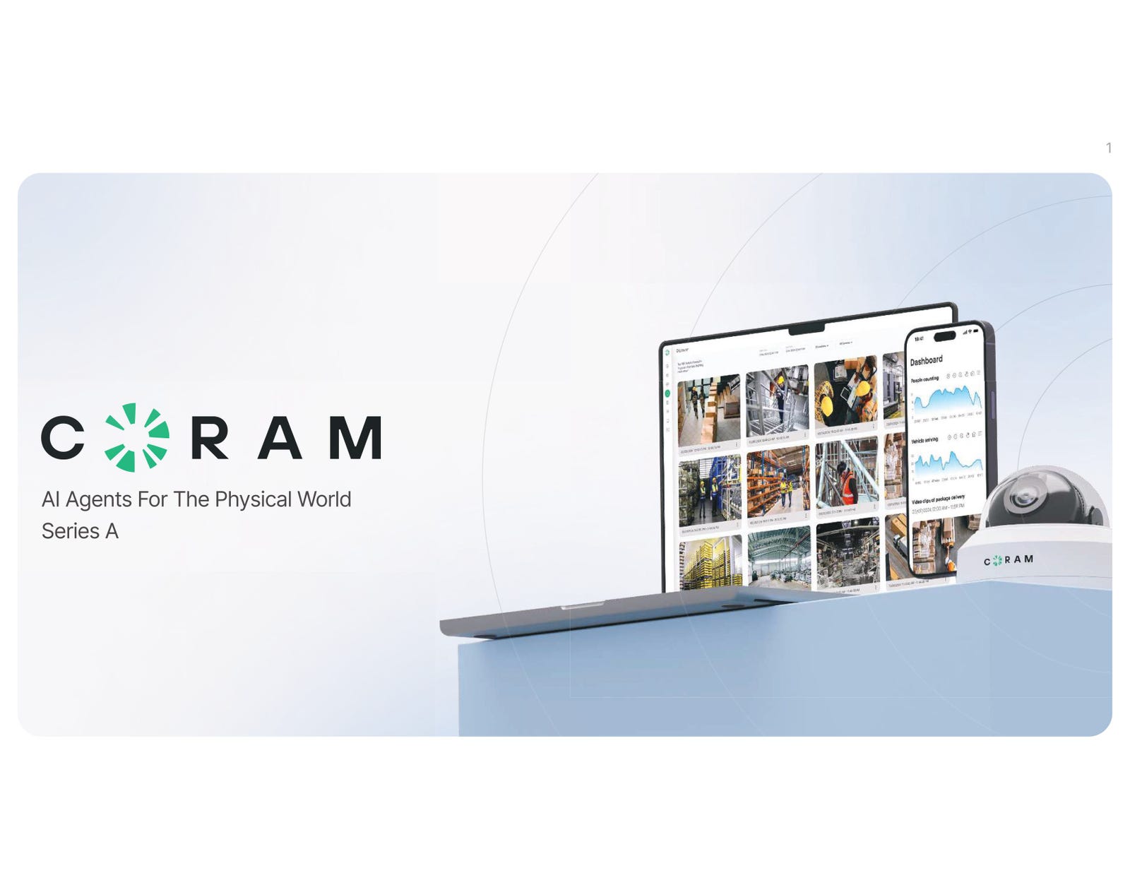 Cover slide of the Coram AI pitch deck — Series A 2024