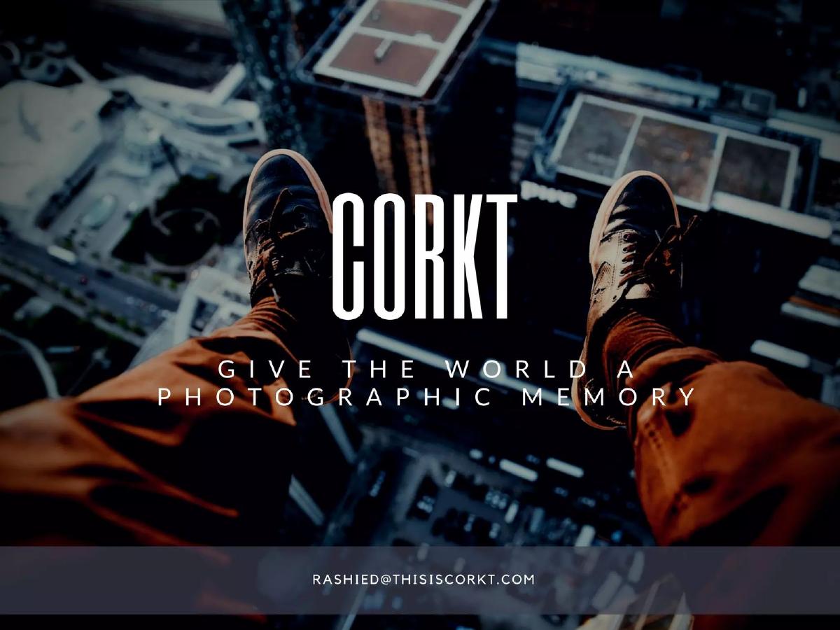 Cover slide of the Corkt Pitch Deck Teardown pitch deck