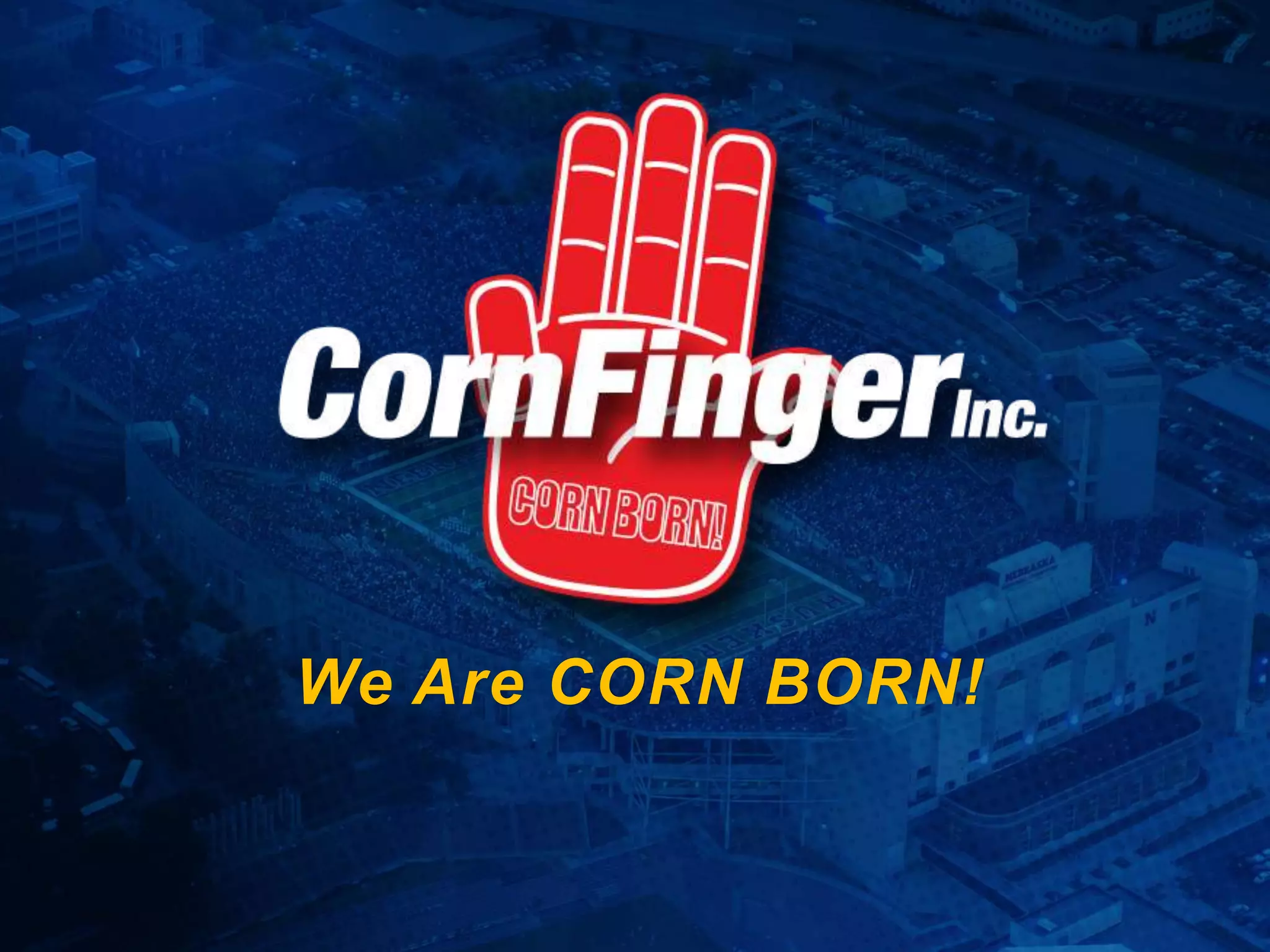 Cover slide of the CornFinger, Inc. pitch deck — Seed 2010