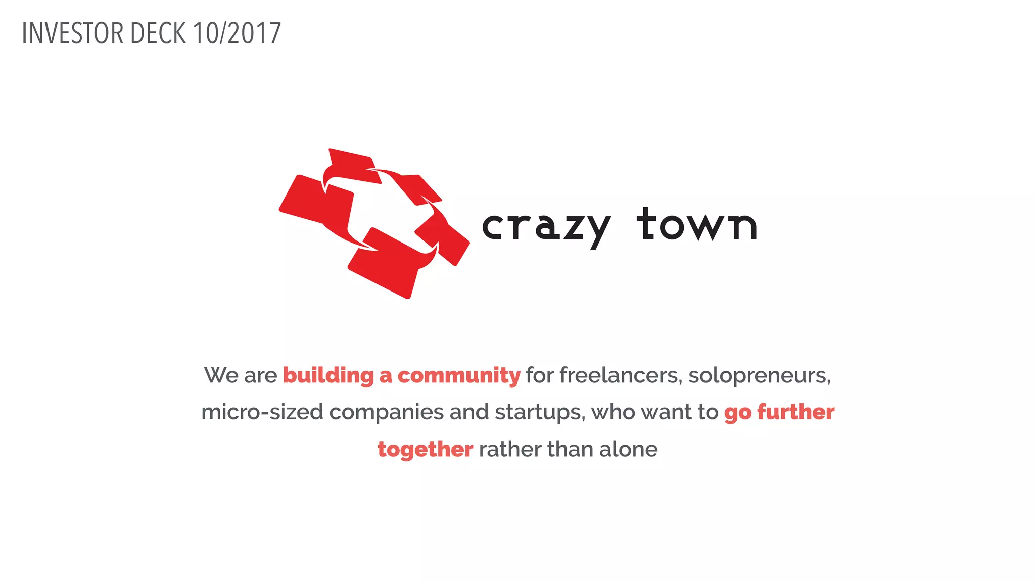 Cover slide of the Crazy Town 10 Pitch Deck Teardown pitch deck