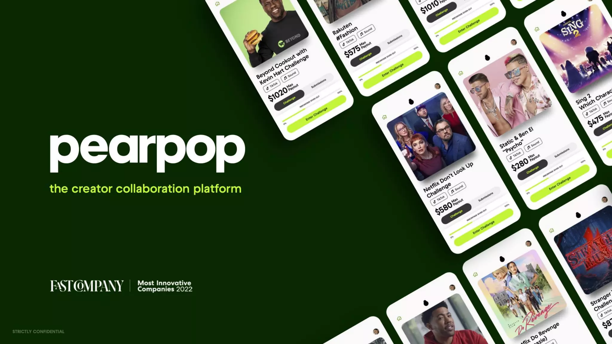 Cover slide of the Pearpop pitch deck — Series A 2022