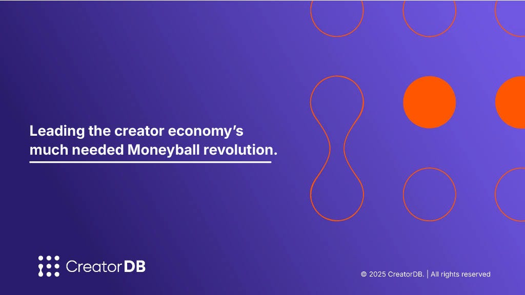 Cover slide of the CreatorDB pitch deck — Series A 2024