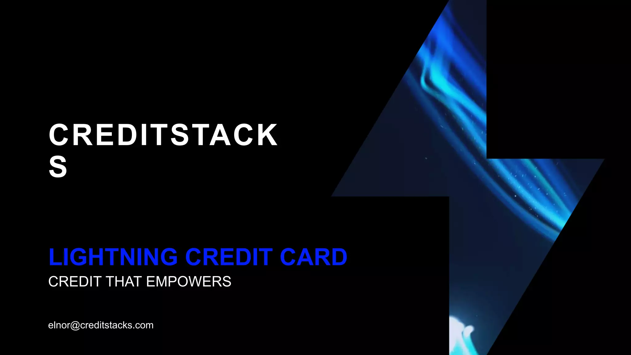 Cover slide of the Credit Stacks (Lightning) pitch deck — 2017