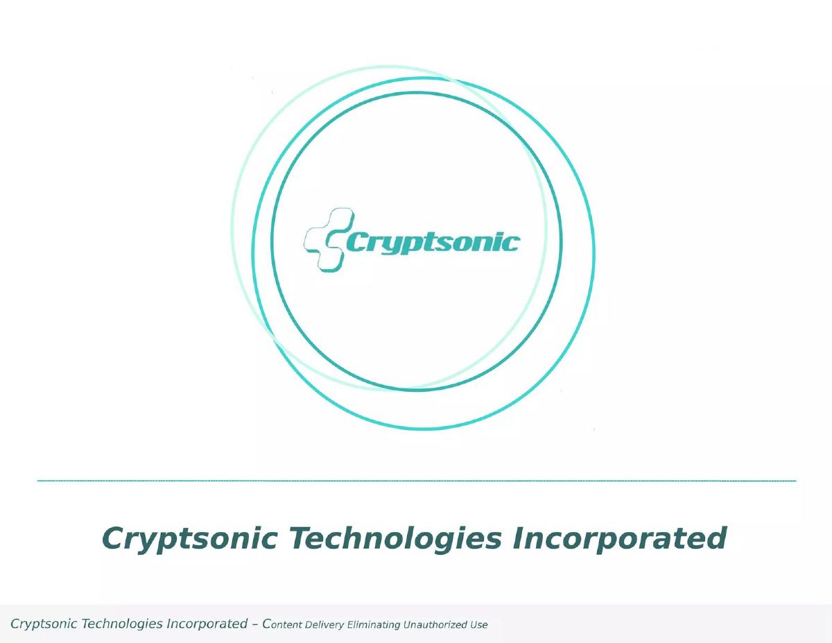 Cover slide of the Cryptsonic Pitch Deck Teardown pitch deck