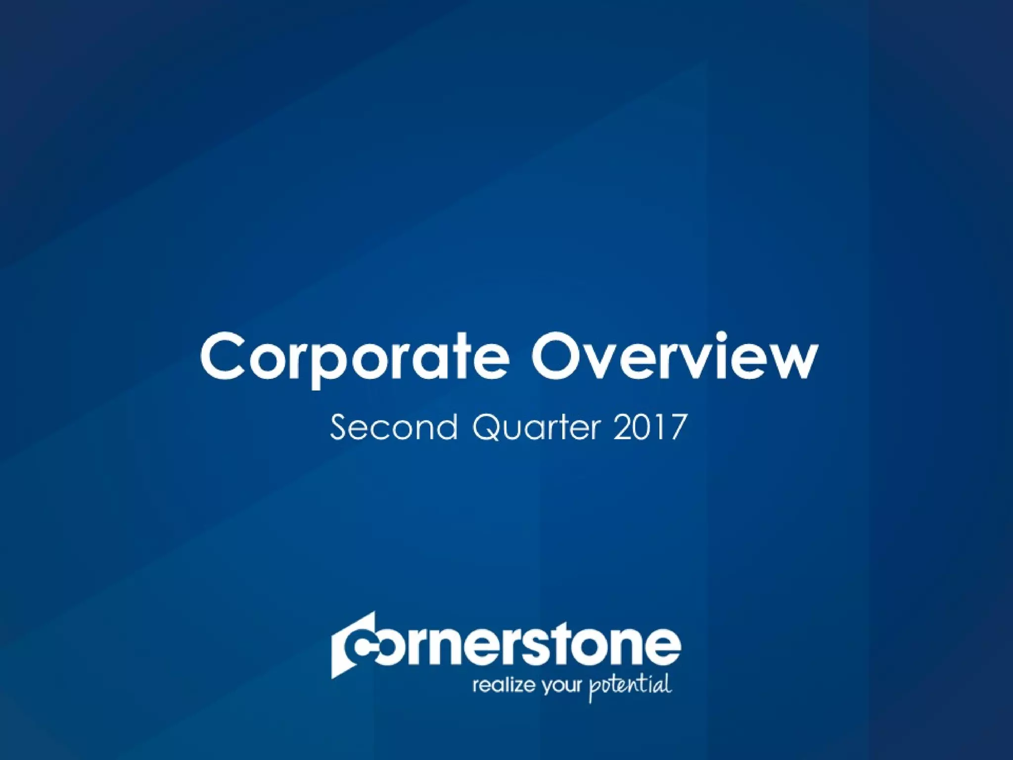 Cover slide of the Cornerstone OnDemand (CSOD) pitch deck